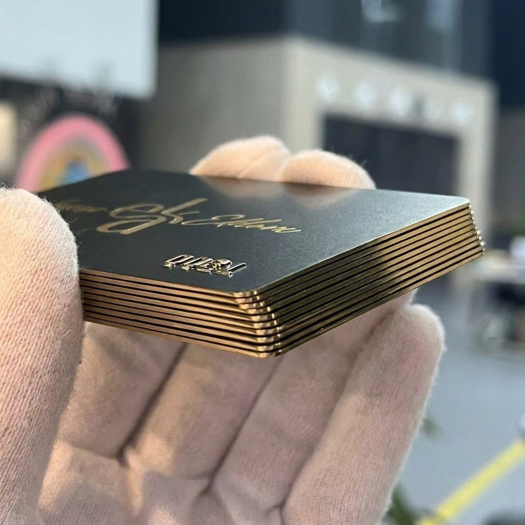 Готовые пластиковые карты с золотыми торцами и тиснением. Производство на заказ в типографии Маджента
