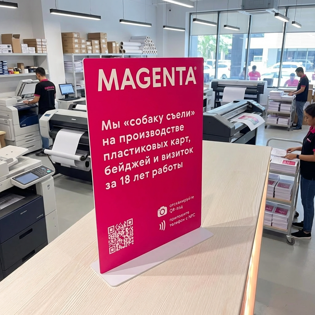 NFC-табличка для ресепшен на подставке на заказ