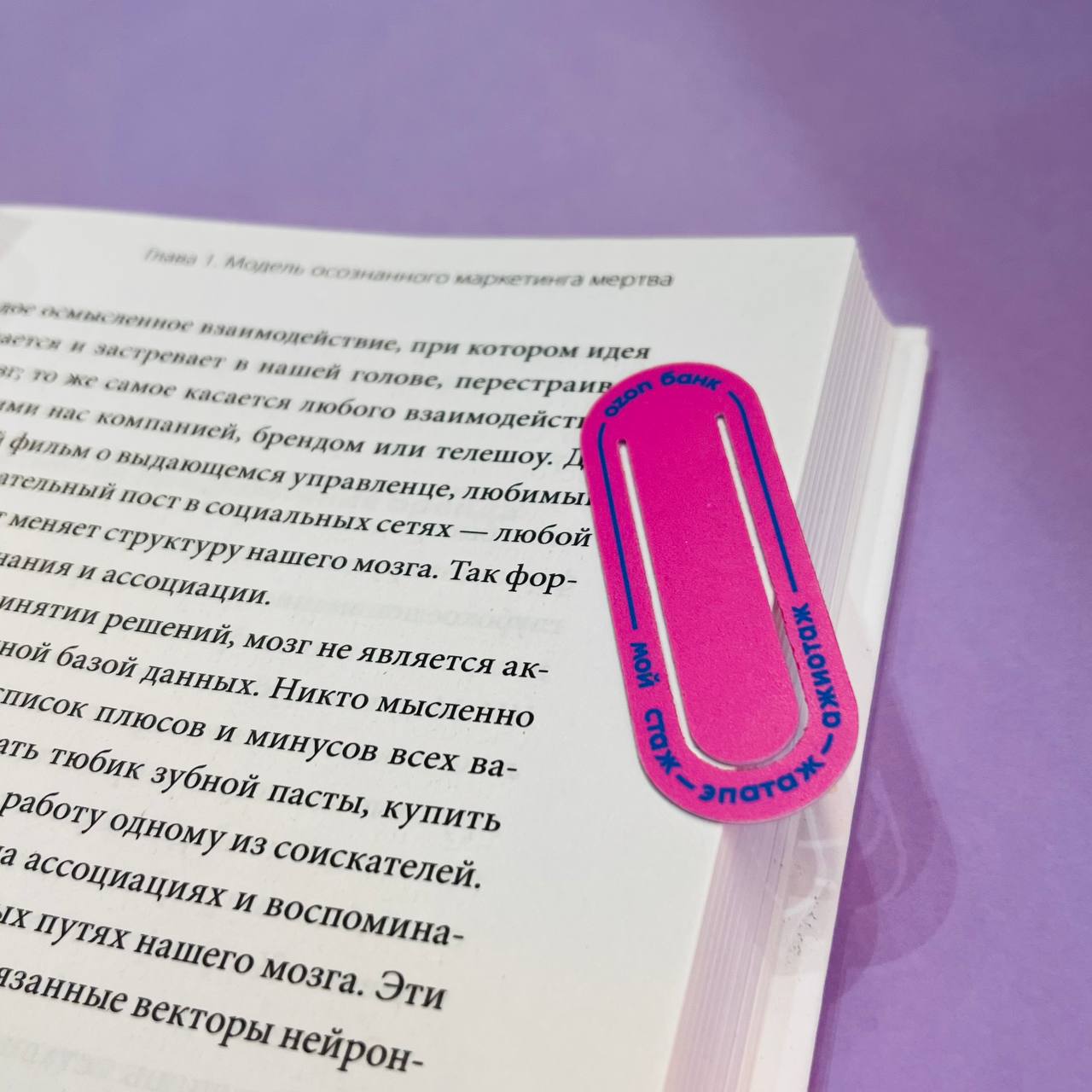 Закладка-скрепка для банка на пластике в книге Пластиковая закладка-скрепка для банка. Формат 20×60 мм, УФ-печать 4+4, точная вырубка. Держится на документах и книгах. Типография МАДЖЕНТА.