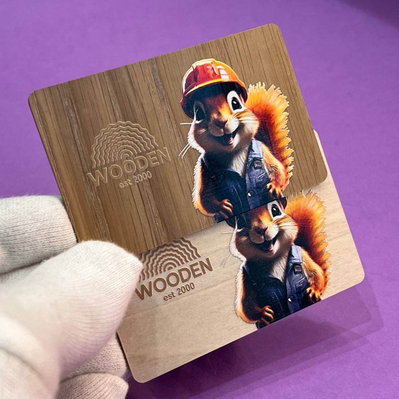 Деревянные визитные карты из липы и дуба